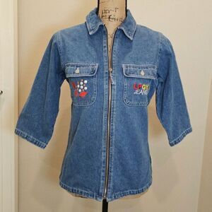Lapagayo Holland Denim Zip Up Shirt Size Medium